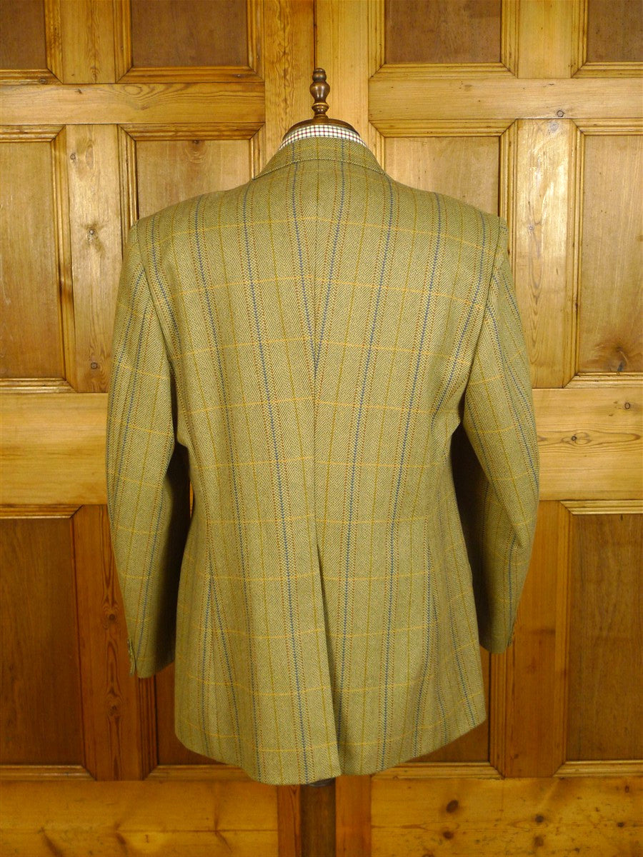 25/0640 immaculate bladen green wp check tweed sports jacket 48 long