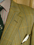 25/0640 immaculate bladen green wp check tweed sports jacket 48 long