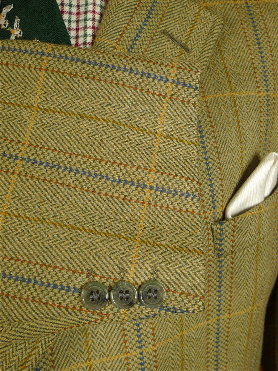 25/0640 immaculate bladen green wp check tweed sports jacket 48 long