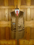 25/0638 bespoke tailored brown herringbone tweed shooting vest waistcoat gilet 50 long