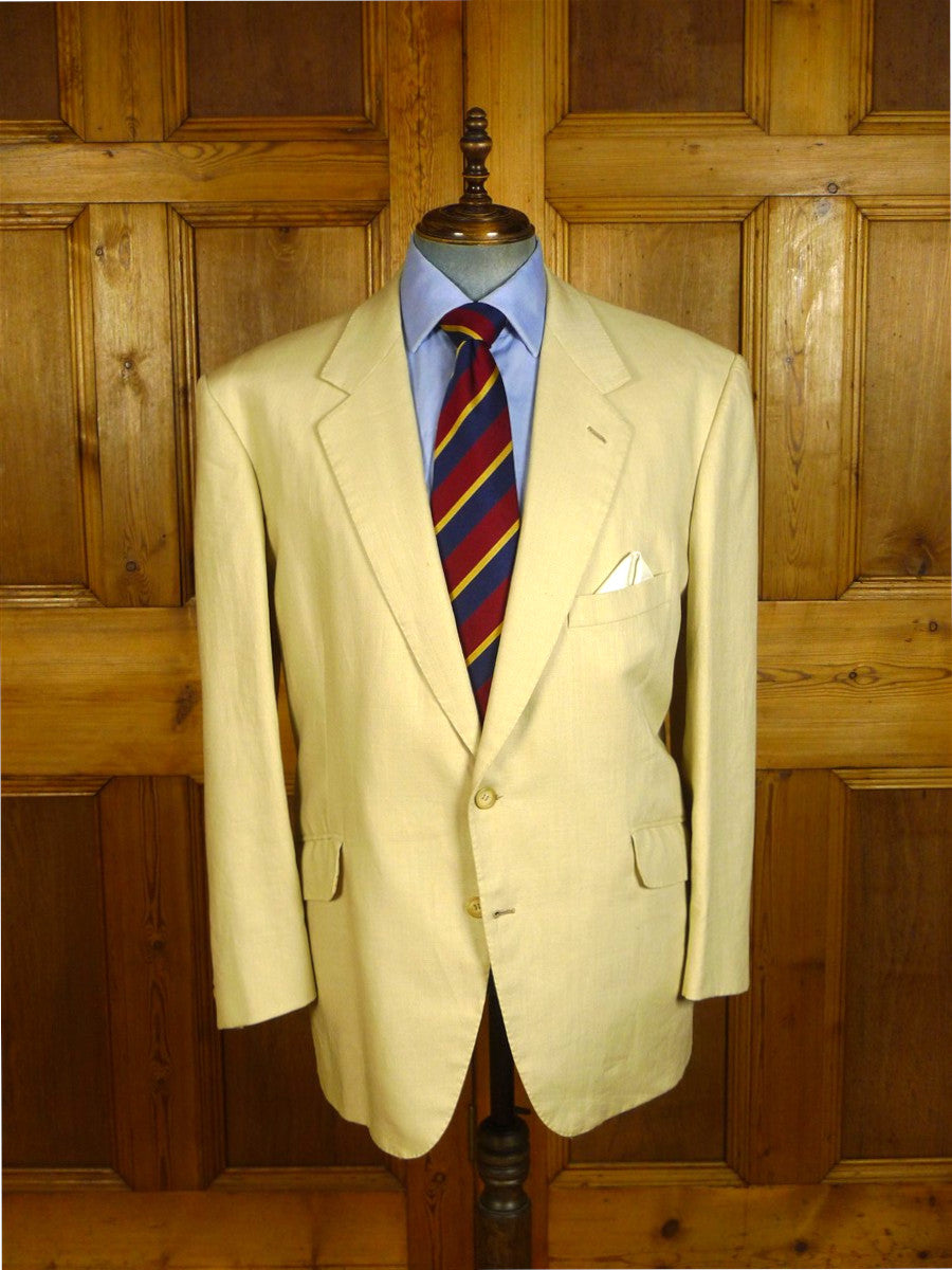 25/0648 vintage bespoke tailored beige linen sports jacket blazer 47 regular
