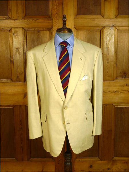 25/0648 vintage bespoke tailored beige linen sports jacket blazer 47 regular