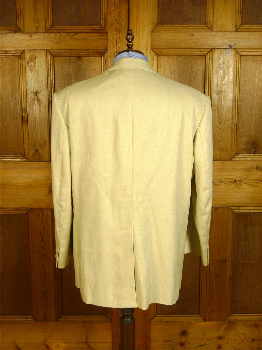 25/0648 vintage bespoke tailored beige linen sports jacket blazer 47 regular