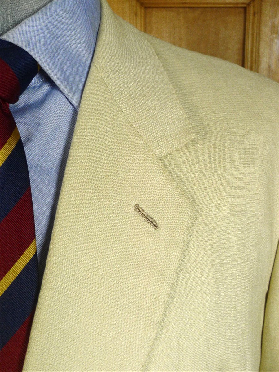 25/0648 vintage bespoke tailored beige linen sports jacket blazer 47 regular
