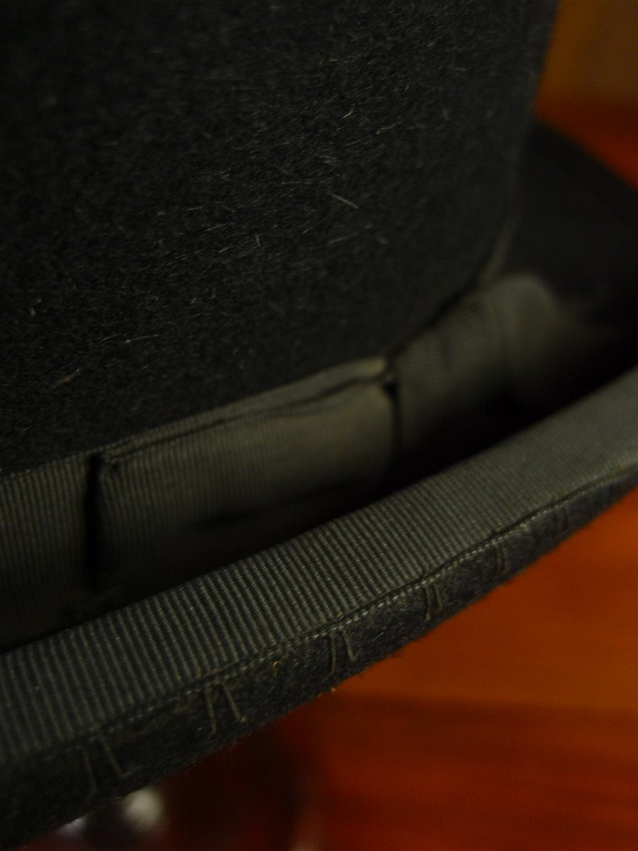 25/0632 vintage lock & co. hard coke black fur felt bowler hat 56cms