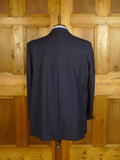 25/0644 vintage bespoke tailored navy blue mohair blazer 44 regular
