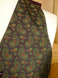 25/0637 immaculate vintage redmayne green / red paisley rayon silk country / morning waistcoat 38