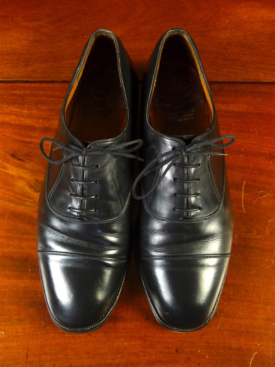 25/0658 vintage church's black calf leather oxford shoe uk 10.5