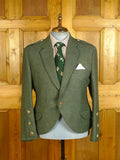 25/0665 immaculate 1989 vintage stewart christie edinburgh bespoke green tweed kilt jacket 44 short to regular