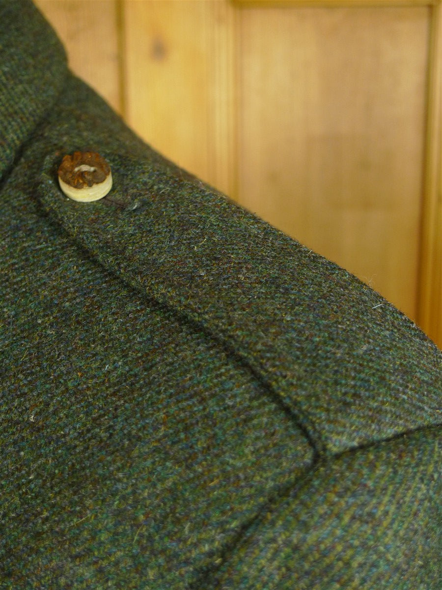 25/0665 immaculate 1989 vintage stewart christie edinburgh bespoke green tweed kilt jacket 44 short to regular
