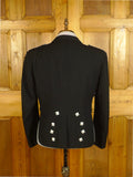 25/0666 vintage black barathea wool prince charlie kilt jacket 44 regular
