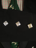 25/0666 vintage black barathea wool prince charlie kilt jacket 44 regular