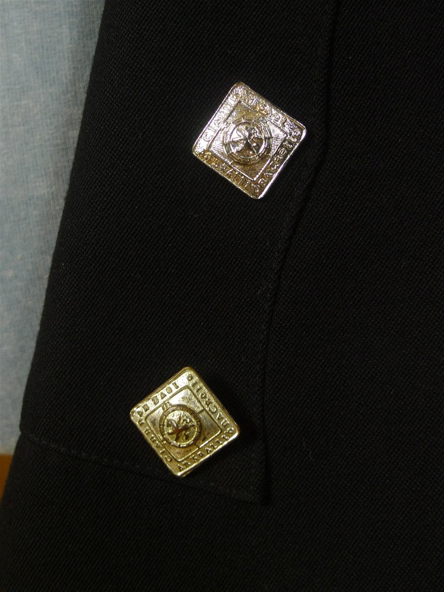 25/0666 vintage black barathea wool prince charlie kilt jacket 44 regular
