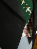 25/0666 vintage black barathea wool prince charlie kilt jacket 44 regular