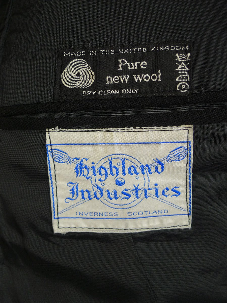 25/0666 vintage black barathea wool prince charlie kilt jacket 44 regular