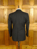25/0673 chris ruocco kentish town bespoke canvassed black rope-stripe suit 40 short to regular