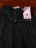 25/0673 chris ruocco kentish town bespoke canvassed black rope-stripe suit 40 short to regular