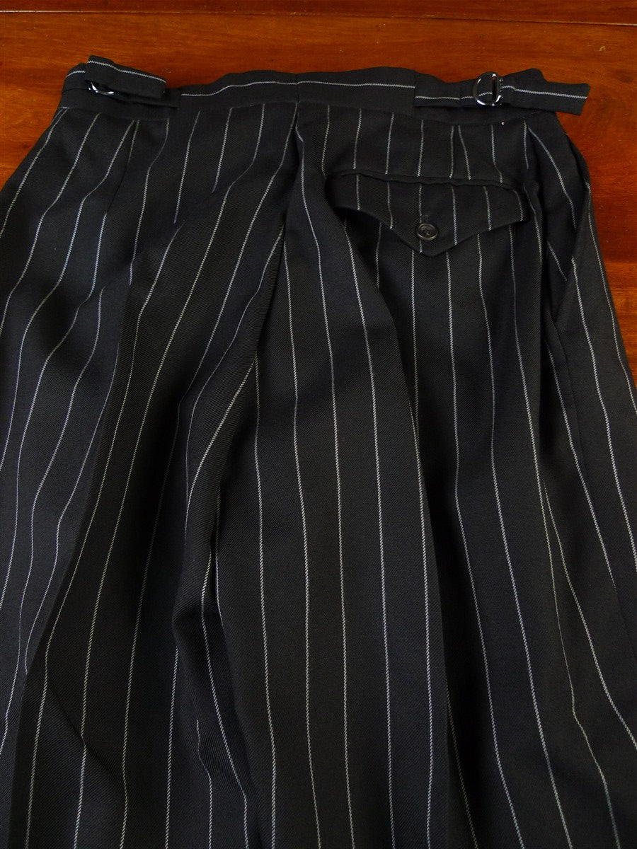 25/0673 chris ruocco kentish town bespoke canvassed black rope-stripe suit 40 short to regular