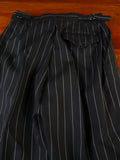 25/0673 chris ruocco kentish town bespoke canvassed black rope-stripe suit 40 short to regular