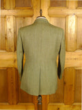 25/0689 harry hall heavyweight green keepers tweed jacket w/ ghillie collar 43 regular