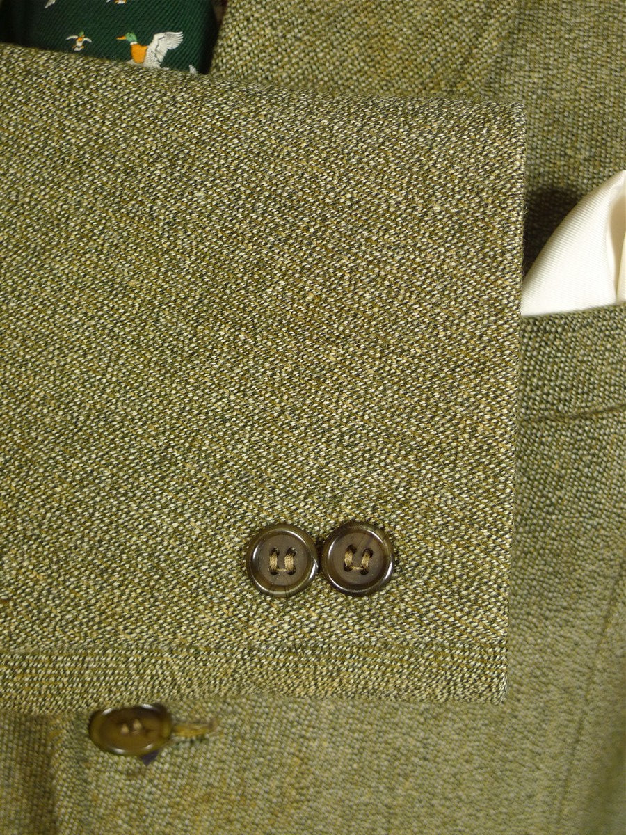 25/0689 harry hall heavyweight green keepers tweed jacket w/ ghillie collar 43 regular