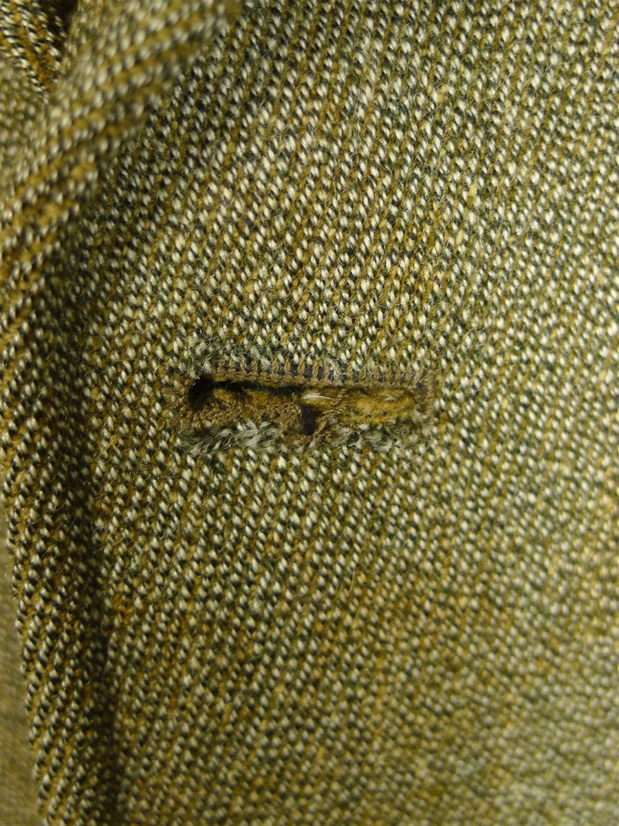 25/0689 harry hall heavyweight green keepers tweed jacket w/ ghillie collar 43 regular