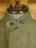 25/0689 harry hall heavyweight green keepers tweed jacket w/ ghillie collar 43 regular