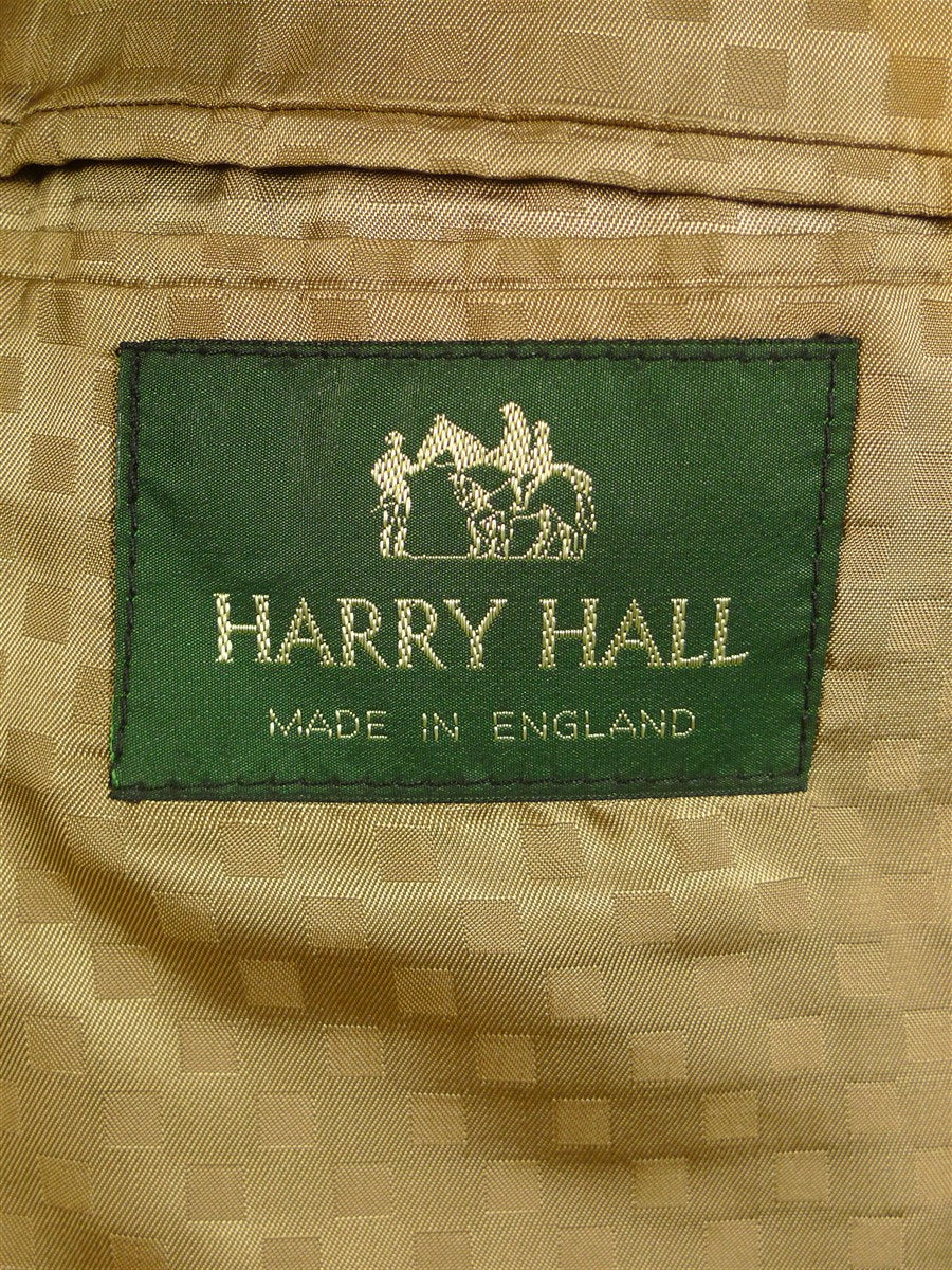 25/0689 harry hall heavyweight green keepers tweed jacket w/ ghillie collar 43 regular