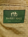 25/0689 harry hall heavyweight green keepers tweed jacket w/ ghillie collar 43 regular