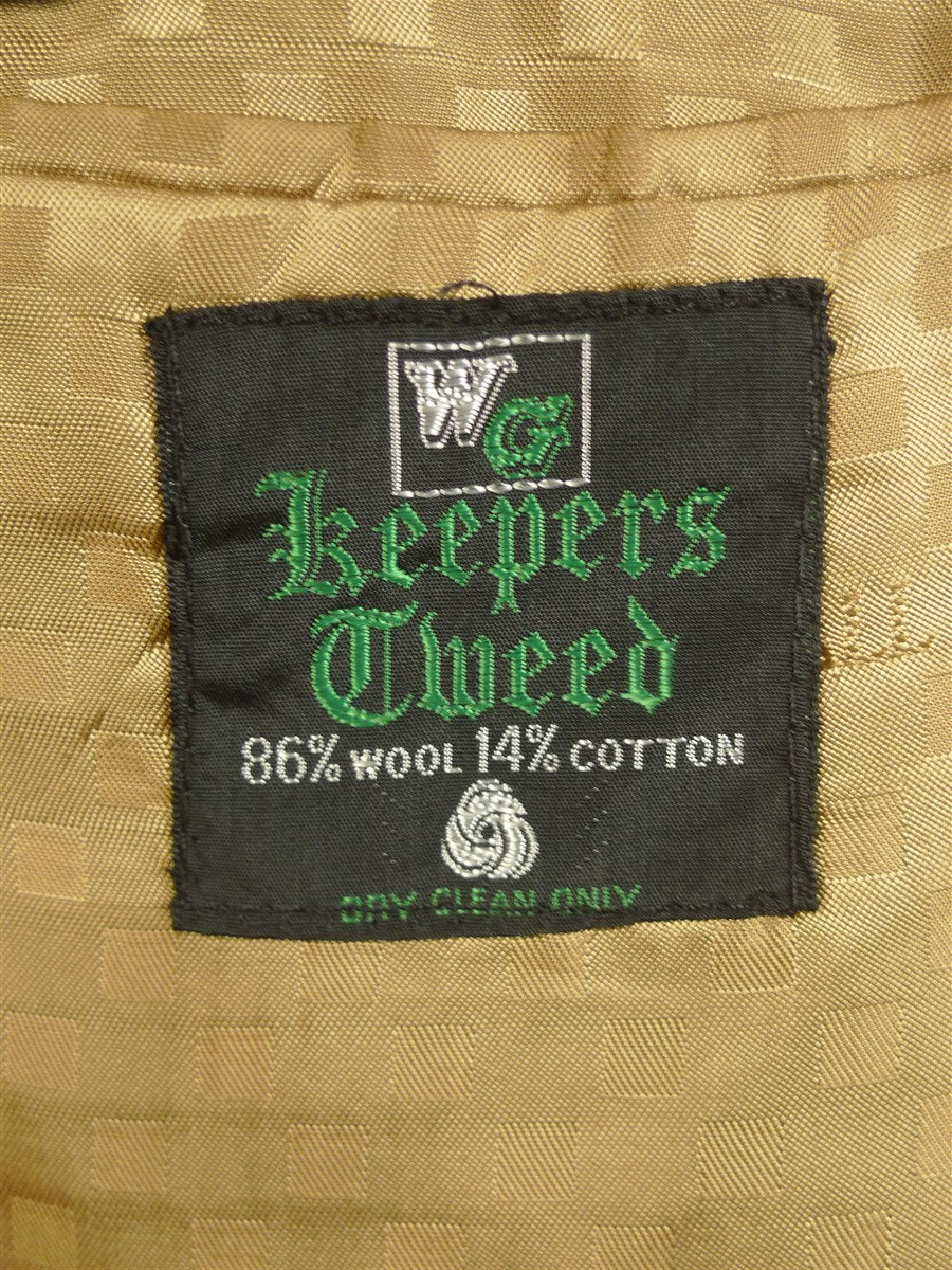 25/0689 harry hall heavyweight green keepers tweed jacket w/ ghillie collar 43 regular