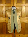 25/0689 harry hall heavyweight green keepers tweed jacket w/ ghillie collar 43 regular