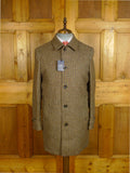 25/0706V hackett new w/tags brown gun check tweed field coat overcoat w/ detachable liner (rrp £750) various sizes - last few