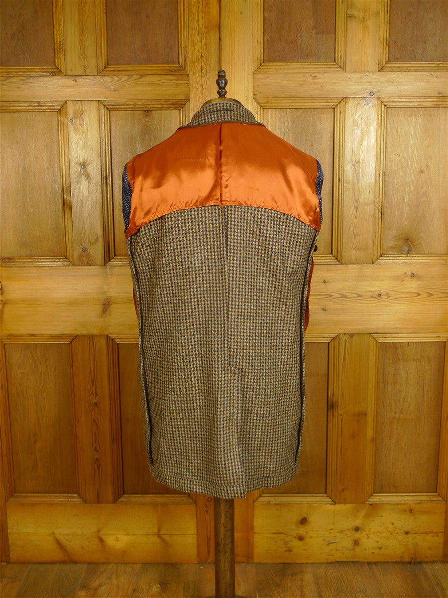 25/0706V hackett new w/tags brown gun check tweed field coat overcoat w/ detachable liner (rrp £750) various sizes - last few