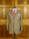 25/0687 vintage redmayne heavyweight gun check tweed jacket w/ ghillie collar 37-38 short