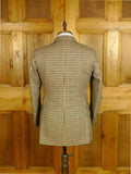 25/0687 vintage redmayne heavyweight gun check tweed jacket w/ ghillie collar 37-38 short