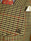 25/0687 vintage redmayne heavyweight gun check tweed jacket w/ ghillie collar 37-38 short