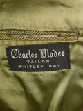 25/0690 immaculate vintage british bespoke heavyweight green / amber wp check tweed jacket 40-41 short