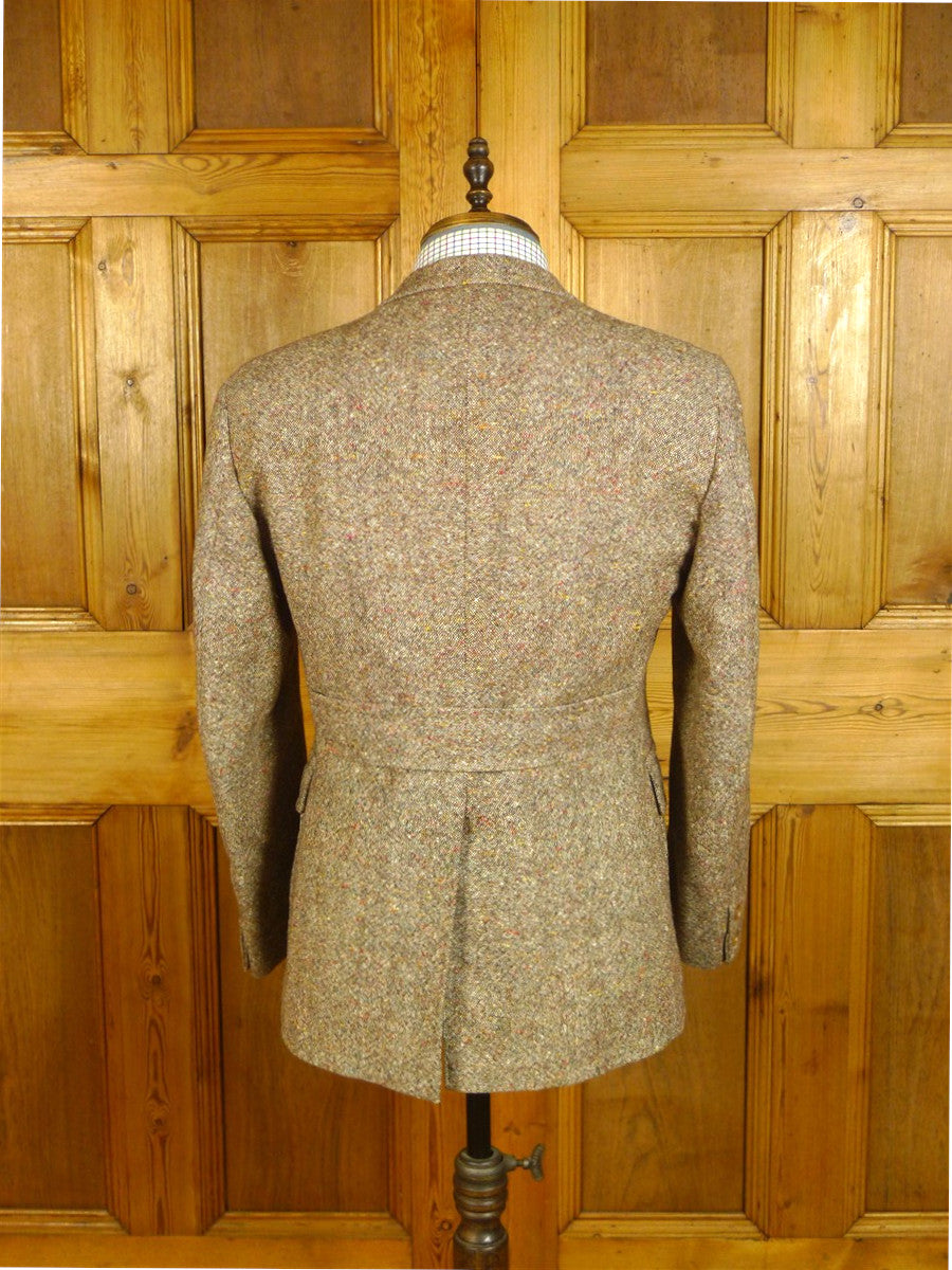 25/0691 wonderful vintage british light brown donegal weave tweed gamekeeper jacket 38-39 short