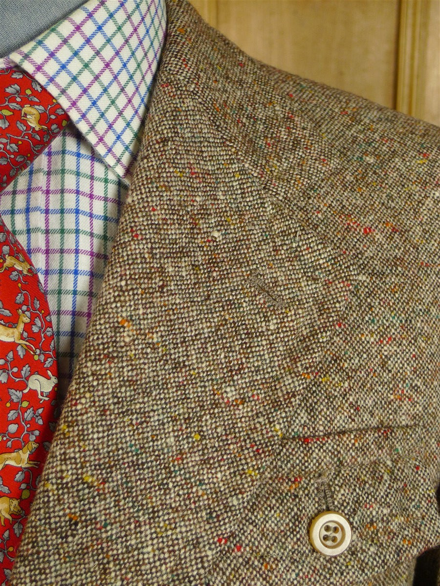 25/0691 wonderful vintage british light brown donegal weave tweed gamekeeper jacket 38-39 short