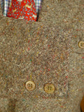 25/0691 wonderful vintage british light brown donegal weave tweed gamekeeper jacket 38-39 short