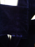 25/0693 immaculate vintage british canvassed midnight blue shawl lapel velvet evening / smoking / dinner jacket 39 short to regular