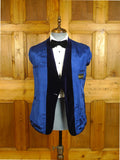 25/0693 immaculate vintage british canvassed midnight blue shawl lapel velvet evening / smoking / dinner jacket 39 short to regular