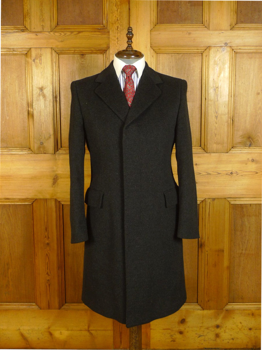 25/0703 immaculate genuine vintage grey crombie wool overcoat 38-39