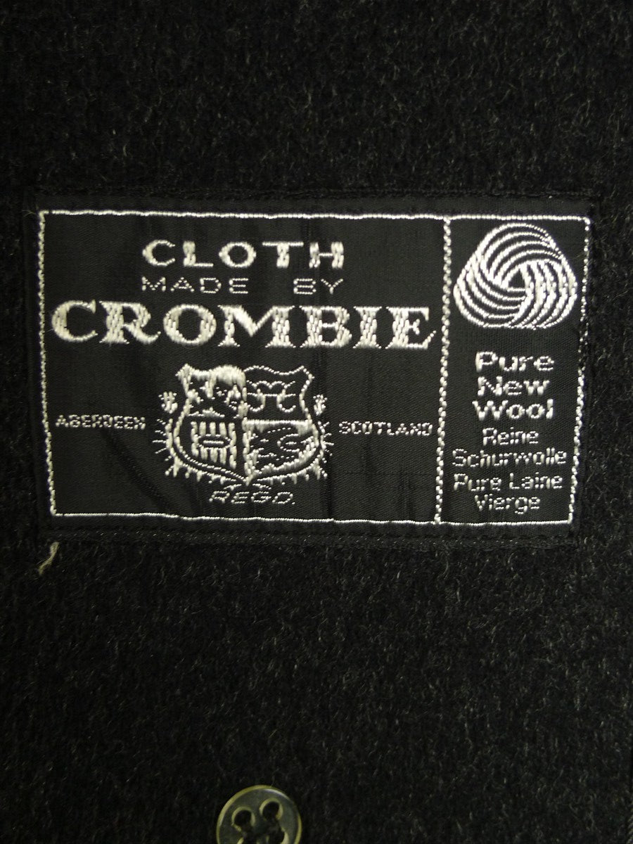 25/0703 immaculate genuine vintage grey crombie wool overcoat 38-39