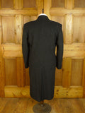 25/0704 near immaculate genuine crombie grey full-length fly-front wool overcoat coat 41-42