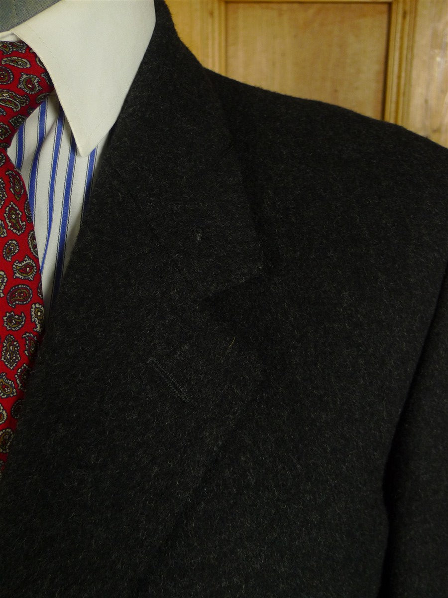 25/0704 near immaculate genuine crombie grey full-length fly-front wool overcoat coat 41-42