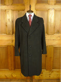 25/0702 immaculate genuine vintage heavyweight grey herringbone crombie wool overcoat 44-46