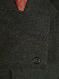 25/0702 immaculate genuine vintage heavyweight grey herringbone crombie wool overcoat 44-46