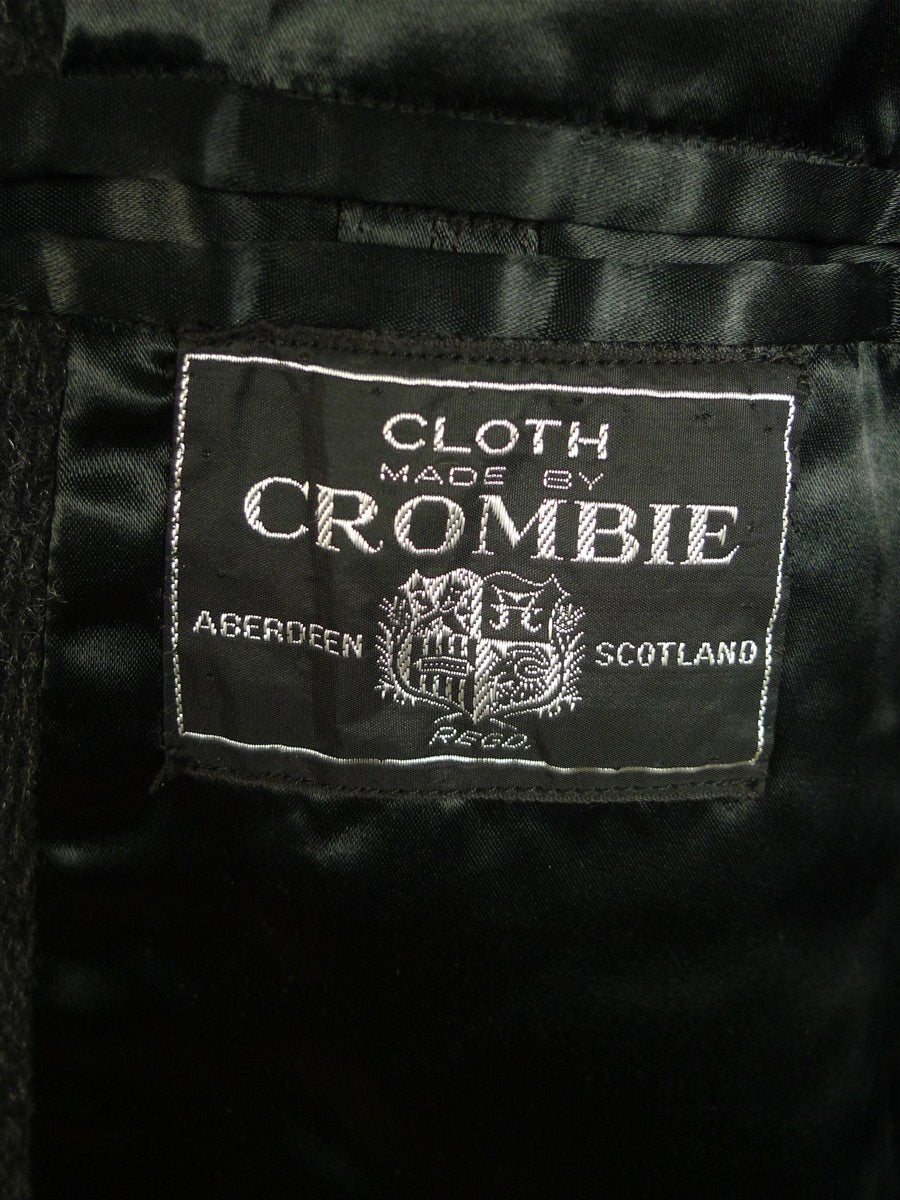 25/0702 immaculate genuine vintage heavyweight grey herringbone crombie wool overcoat 44-46