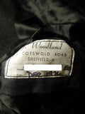 25/0702 immaculate genuine vintage heavyweight grey herringbone crombie wool overcoat 44-46